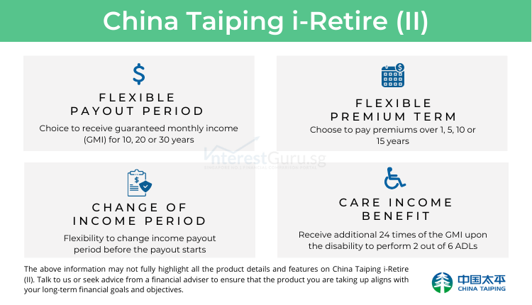 China Taiping i-Retire II Benefit Table