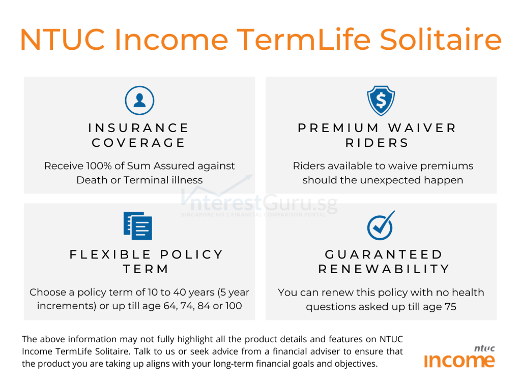 NTUC Income TermLife Solitaire Benefit Table