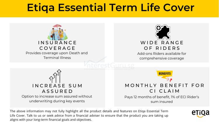 Etiqa Essential Term Life Cover Description Table